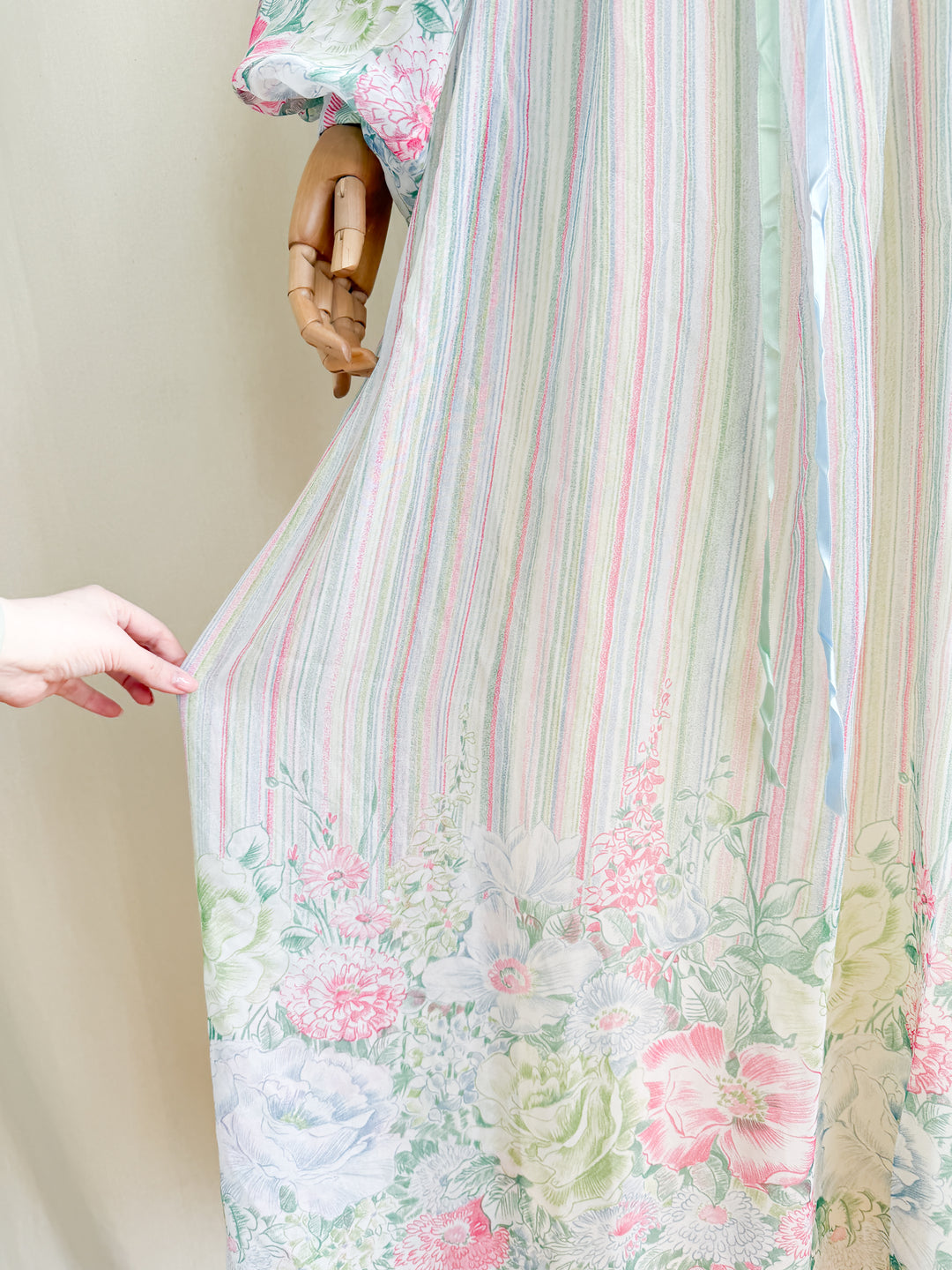 Ethereal 70s Billowing Sleeve Chiffon Maxi Dress by Feminette