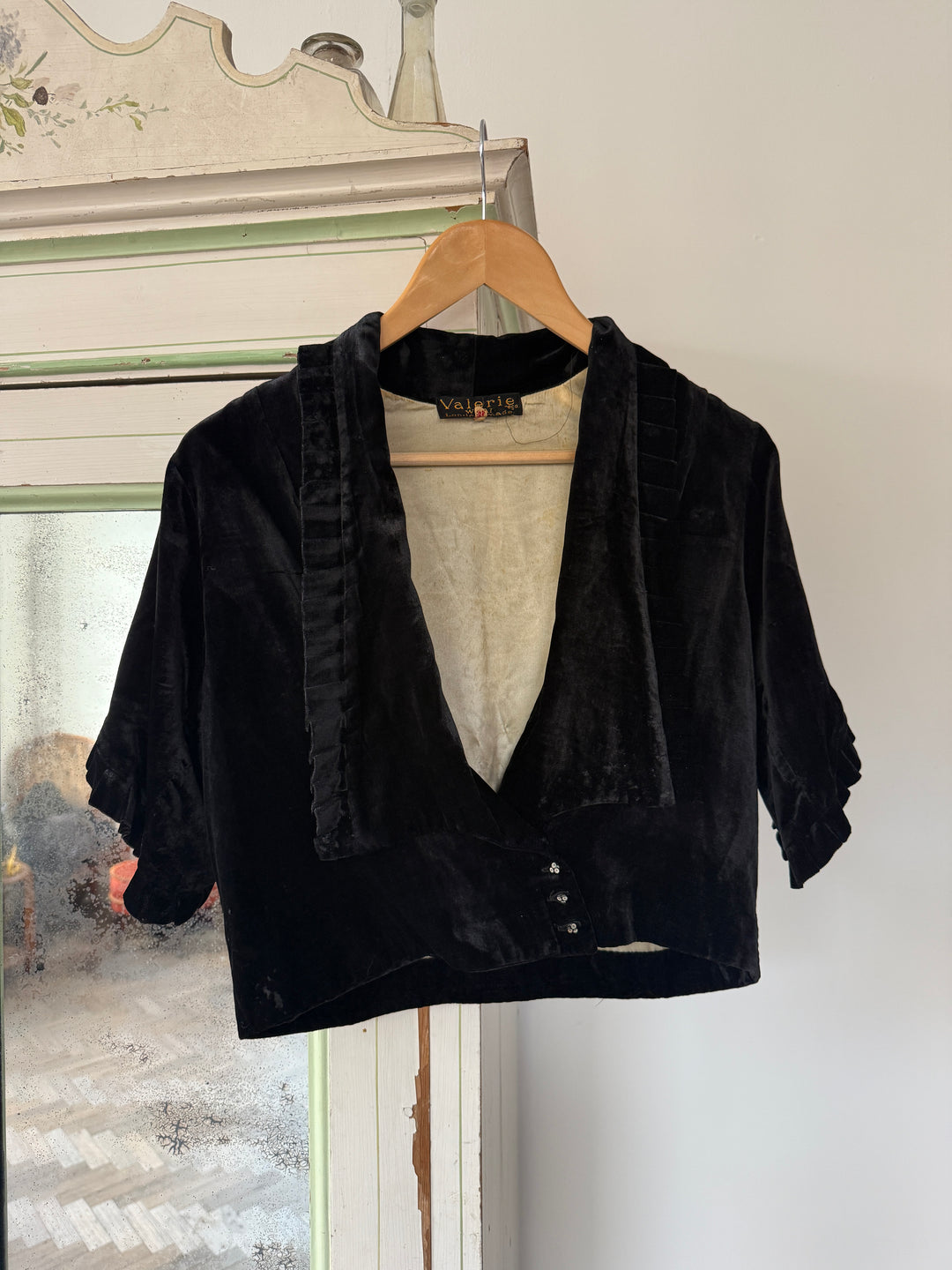 RARE 1930S SILK VELVET BLOUSE