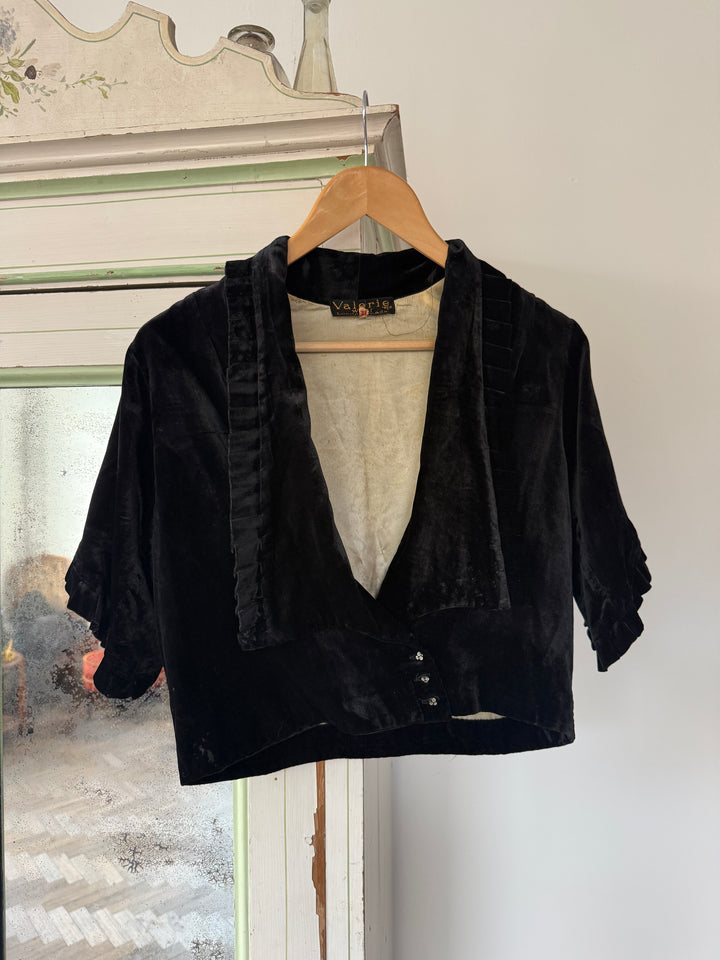 RARE 1930S SILK VELVET BLOUSE