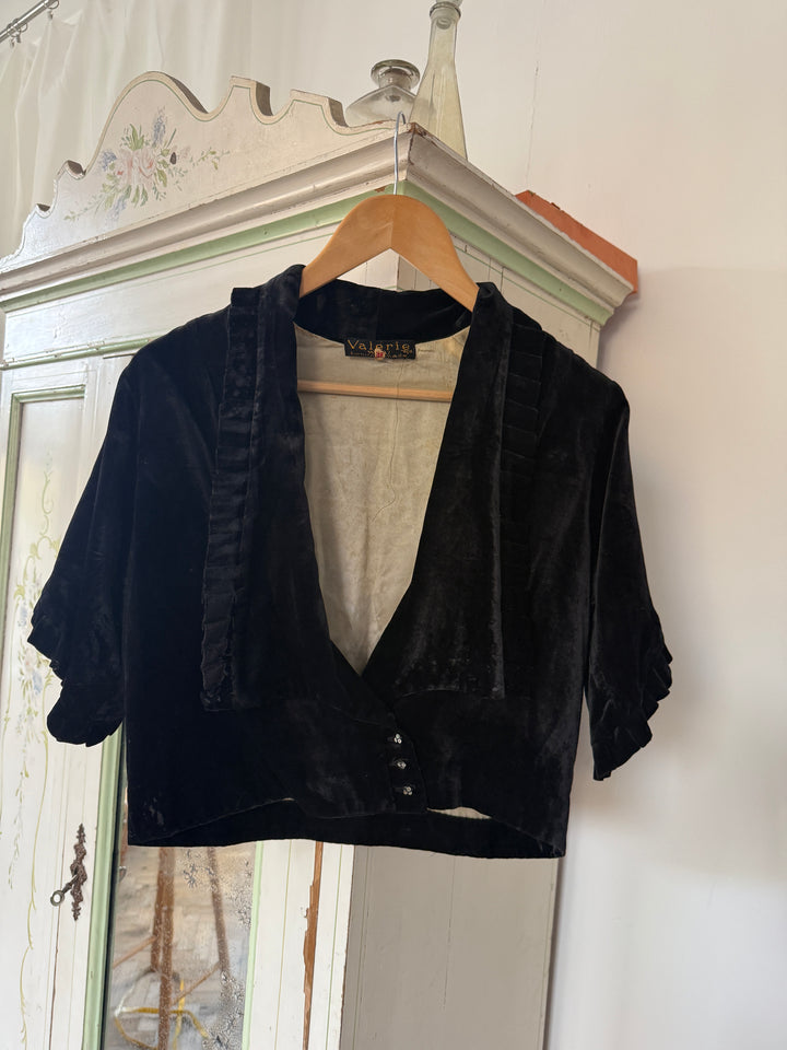 RARE 1930S SILK VELVET BLOUSE