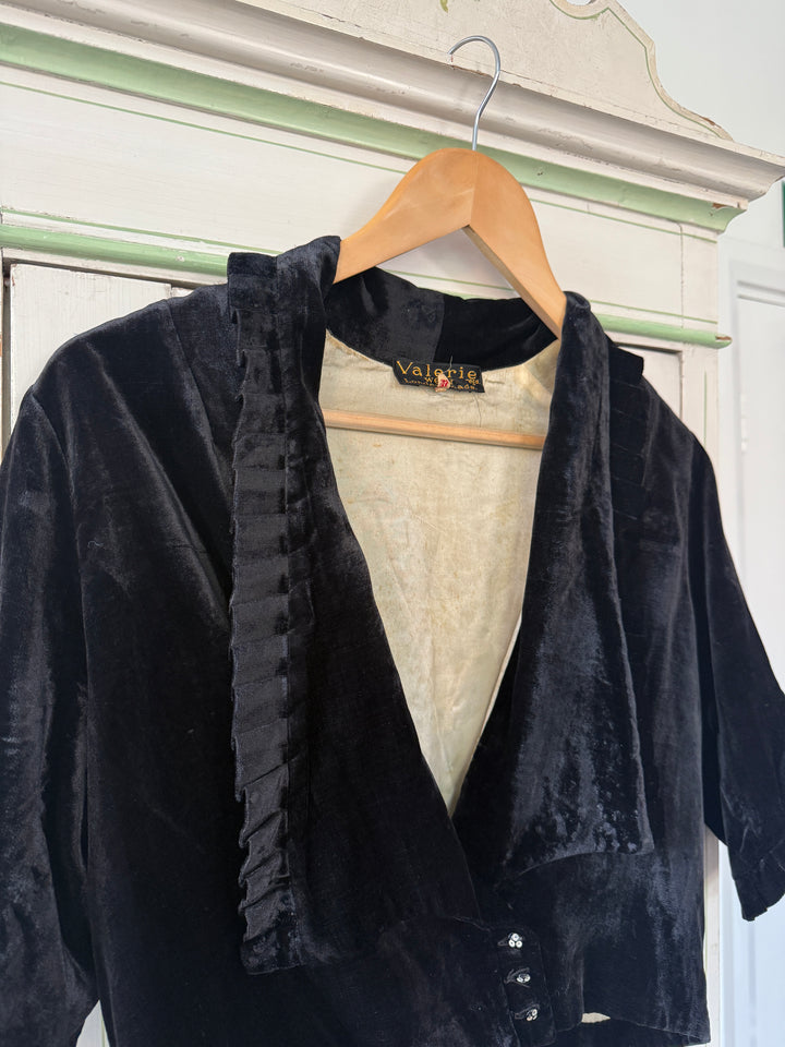 RARE 1930S SILK VELVET BLOUSE