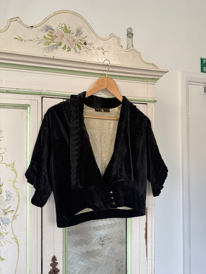RARE 1930S SILK VELVET BLOUSE