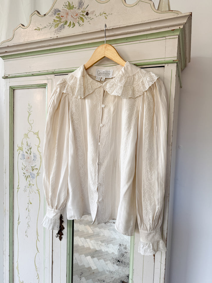 PRECIOUS RARE GINA FRATINI 1970S SILK BLOUSE