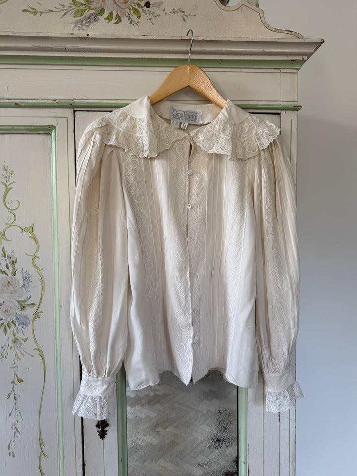 PRECIOUS RARE GINA FRATINI 1970S SILK BLOUSE