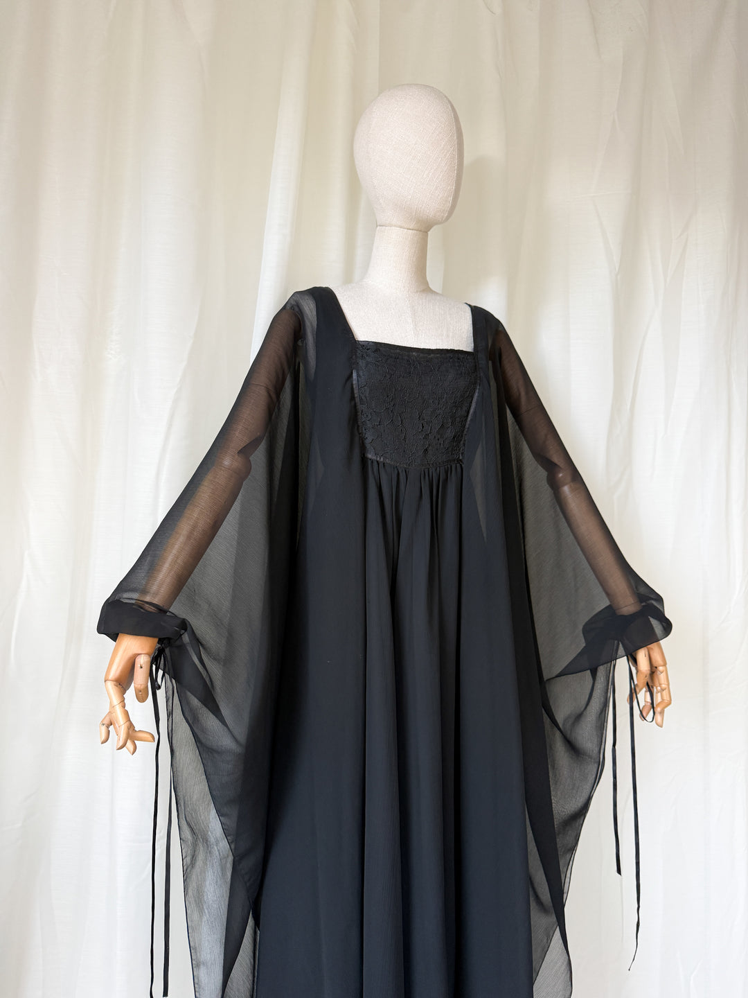DIVINE RARE 1970S WALLIS CHIFFON KAFTAN MAXI DRESS