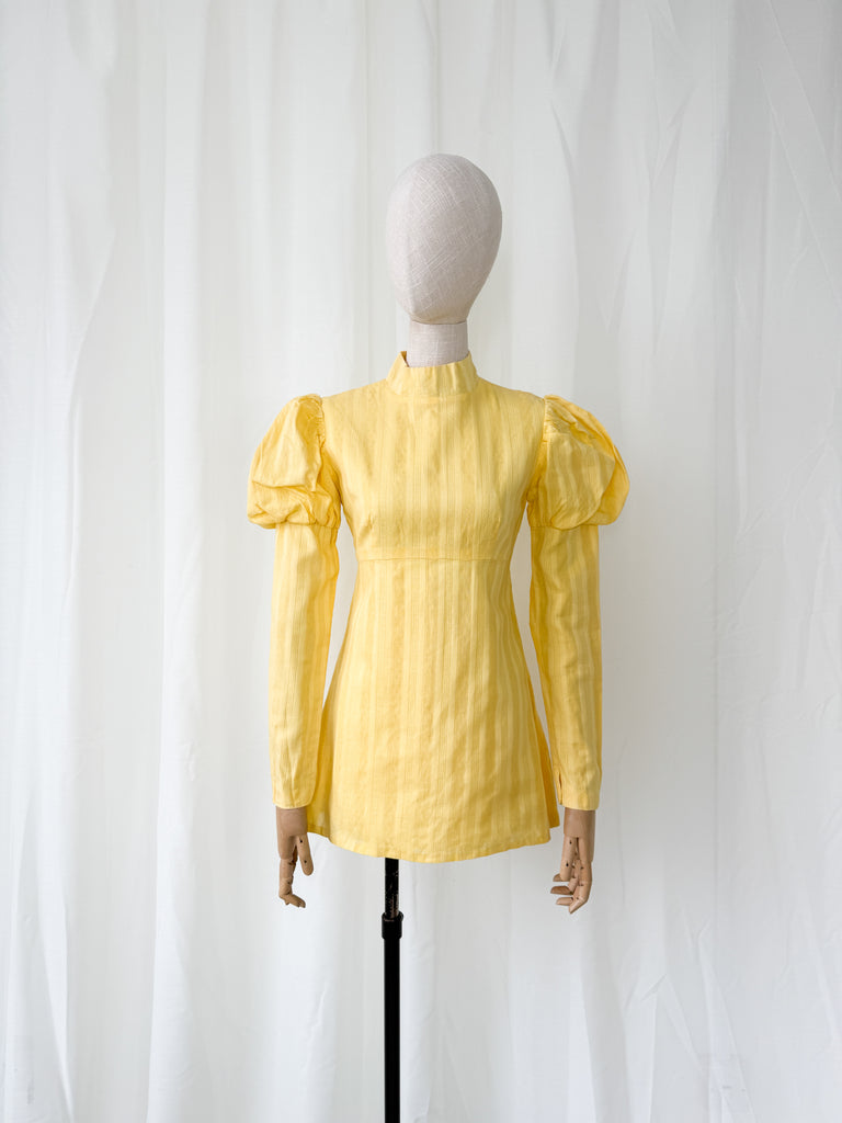 Adorable Rare 1960s Yellow Cotton Mini Dress – The Pansy Garden