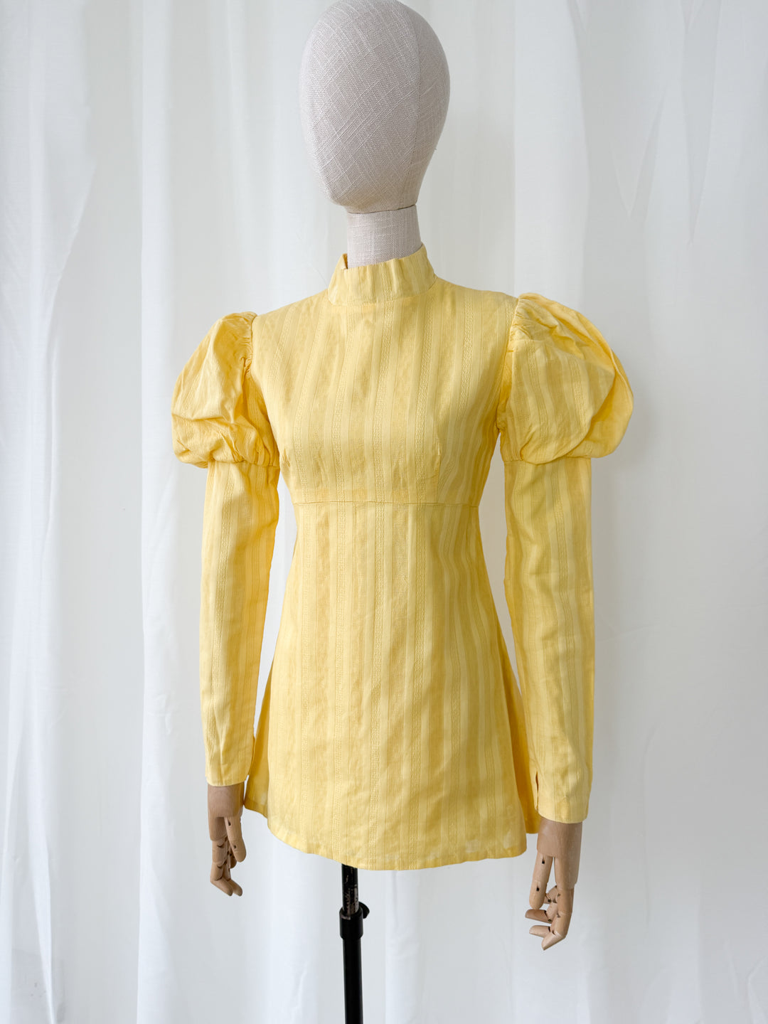 Adorable Rare 1960s Yellow Cotton Mini Dress