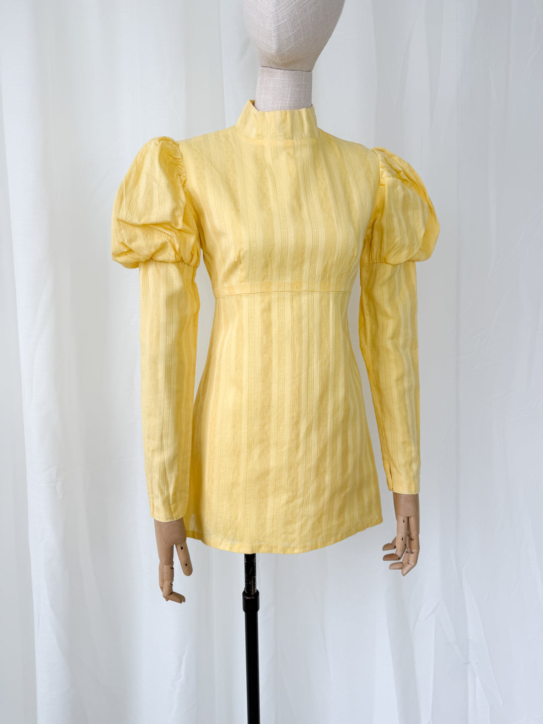 Adorable Rare 1960s Yellow Cotton Mini Dress