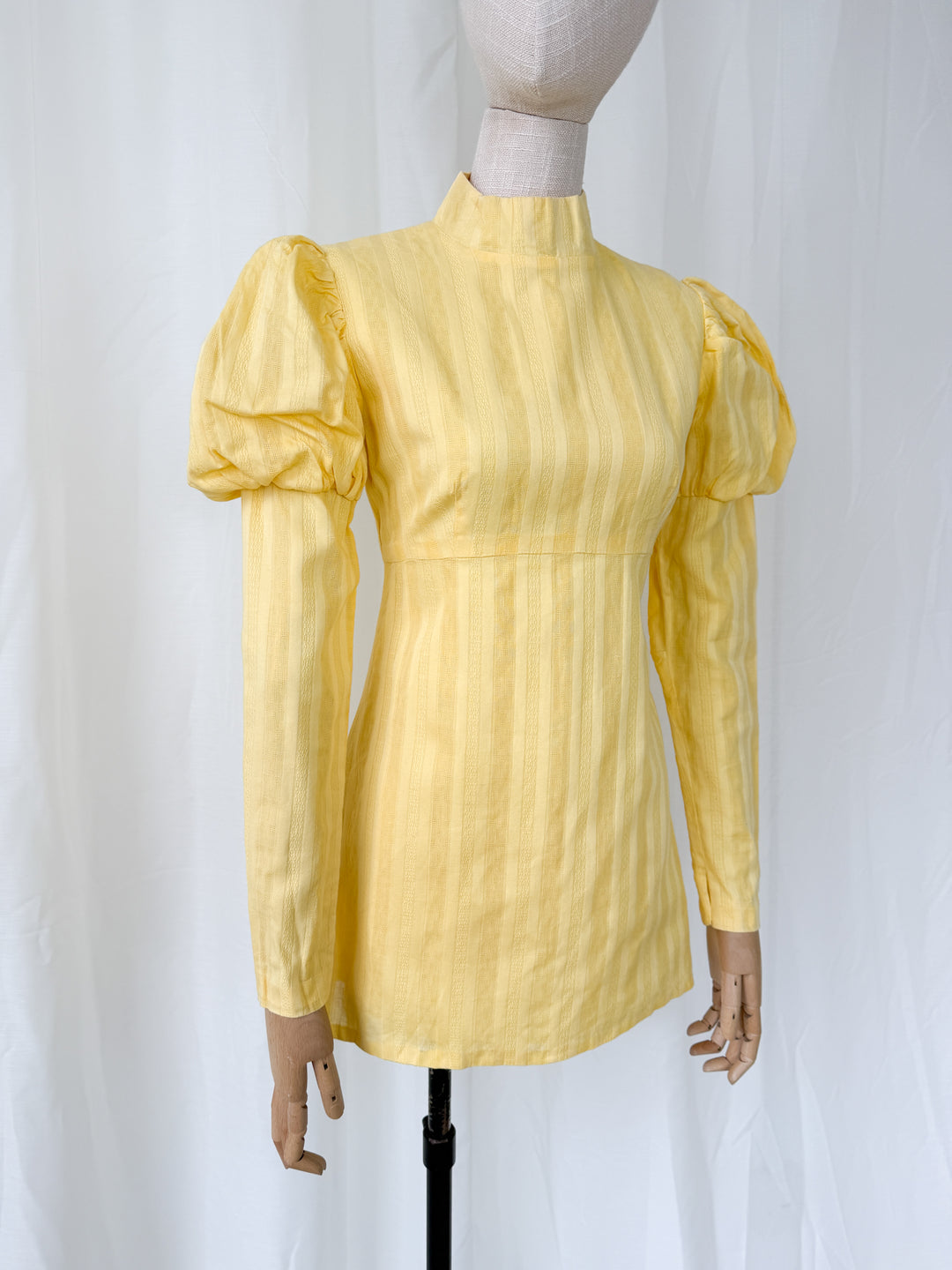 Adorable Rare 1960s Yellow Cotton Mini Dress
