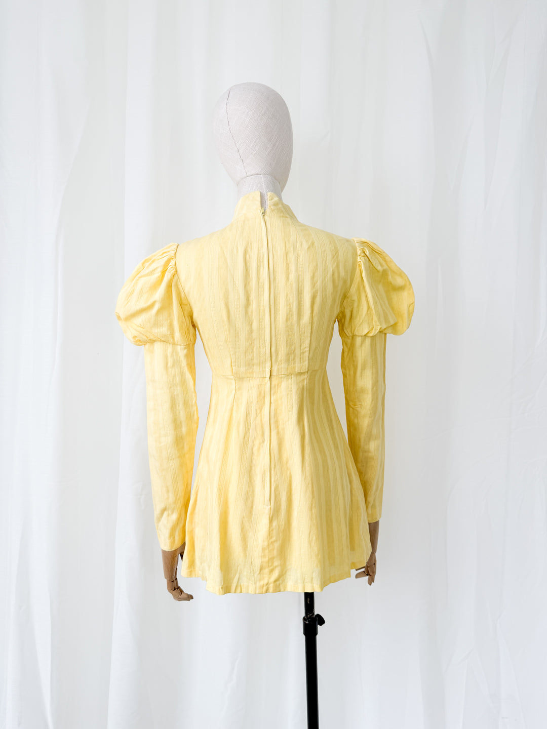 Adorable Rare 1960s Yellow Cotton Mini Dress