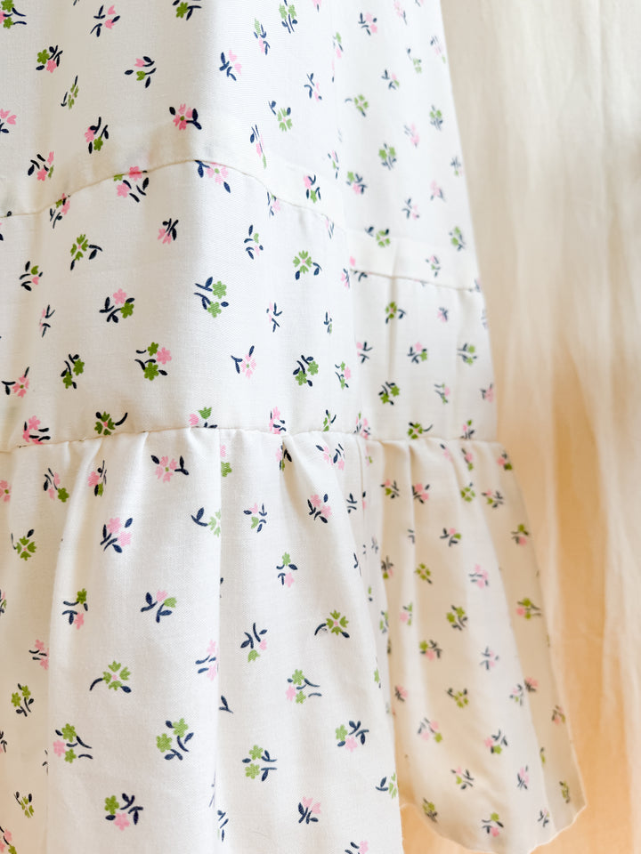 Gorgeous 70s Soft Cotton Floral Victoriana Maxi Dress by Zanie