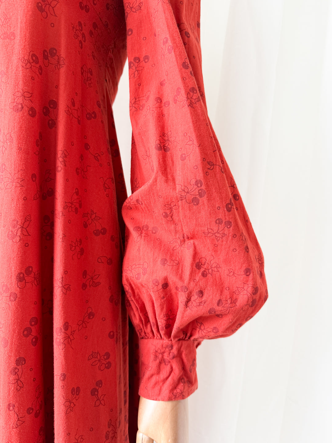 Precious Holy Grail Rare 1970s Dove Clothing Company Red Cotton Maxi Dress