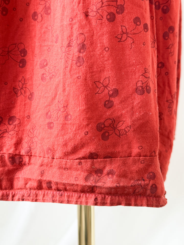 Precious Holy Grail Rare 1970s Dove Clothing Company Red Cotton Maxi Dress