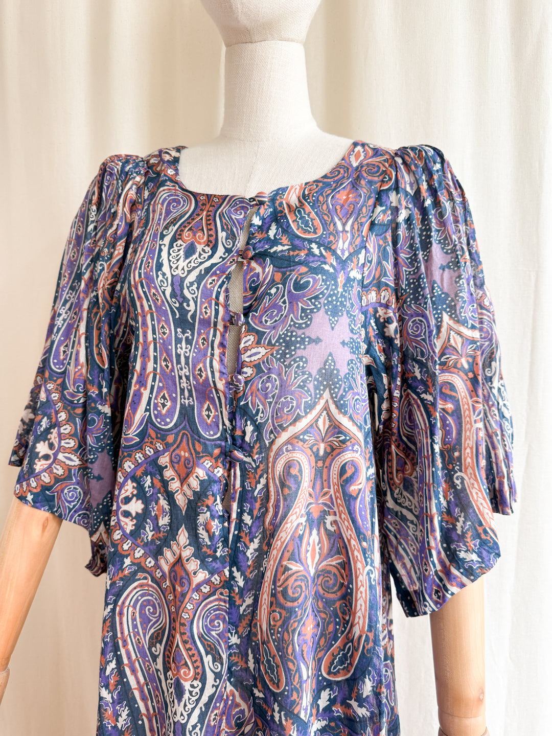 Holy Grail Rare Collectible 1970s Fine Cotton Kaftan Dress by Biba