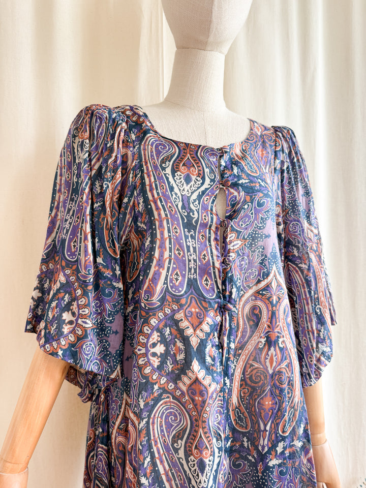 Holy Grail Rare Collectible 1970s Fine Cotton Kaftan Dress by Biba