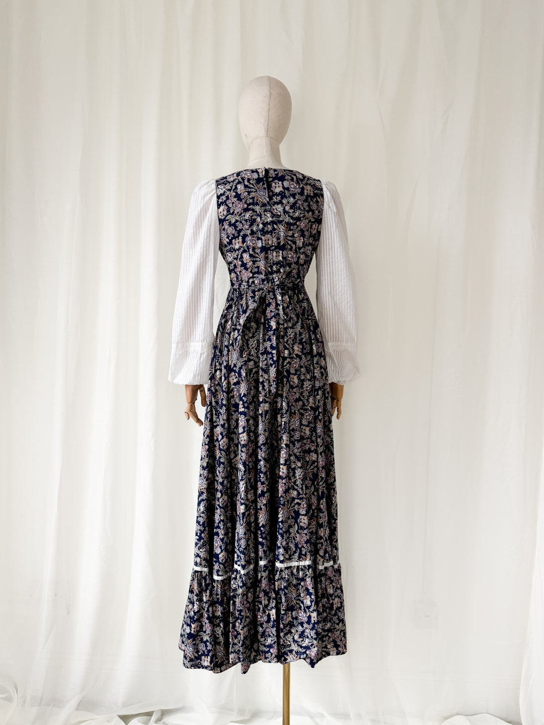 Divine Holy Grail Rare 70s Gunne Sax Child Print Cotton Maxi Dress