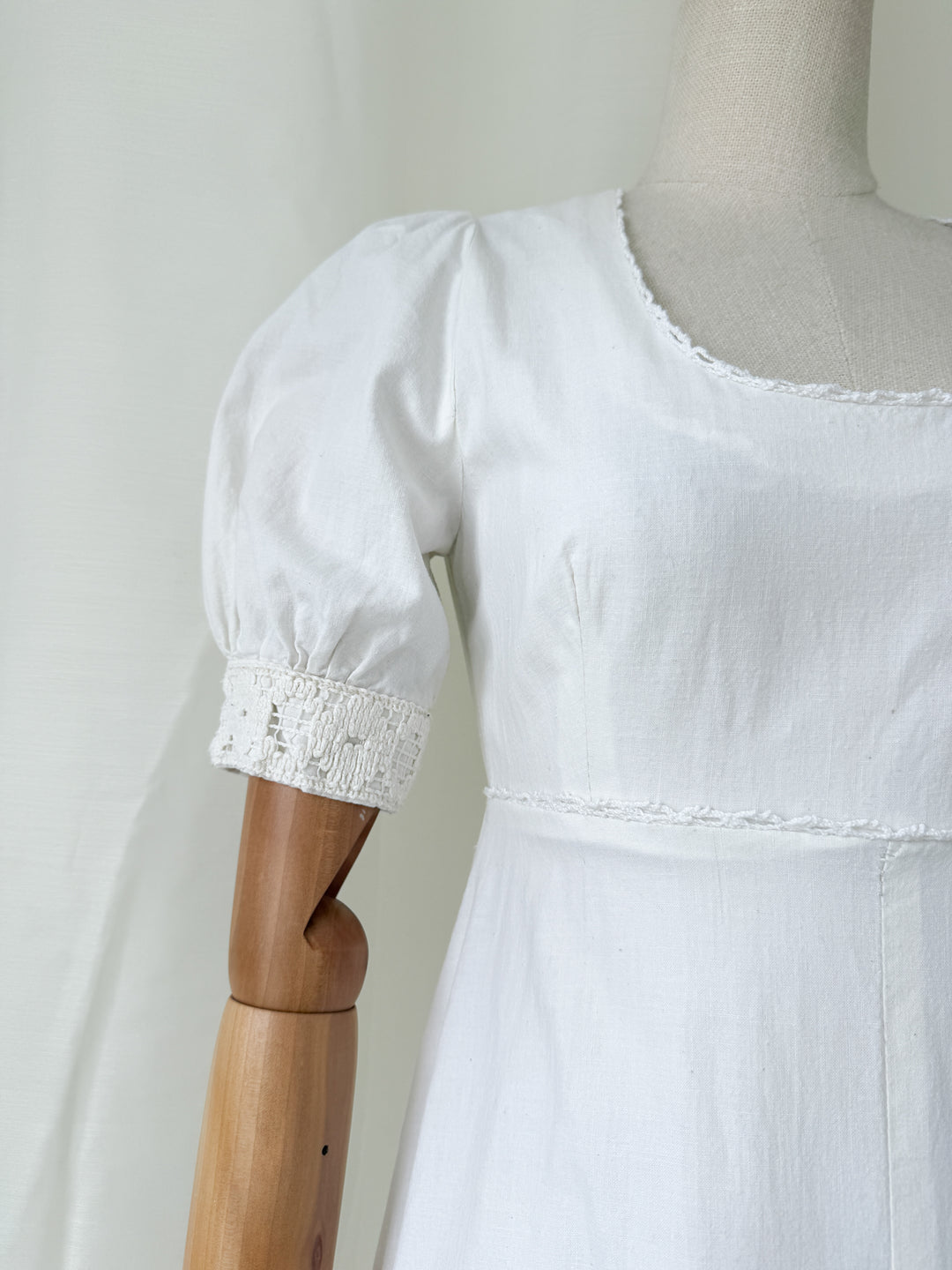 Stunning Rare Natural Raw Cotton 1970s Bohemian Maxi Dress by Louis Caring