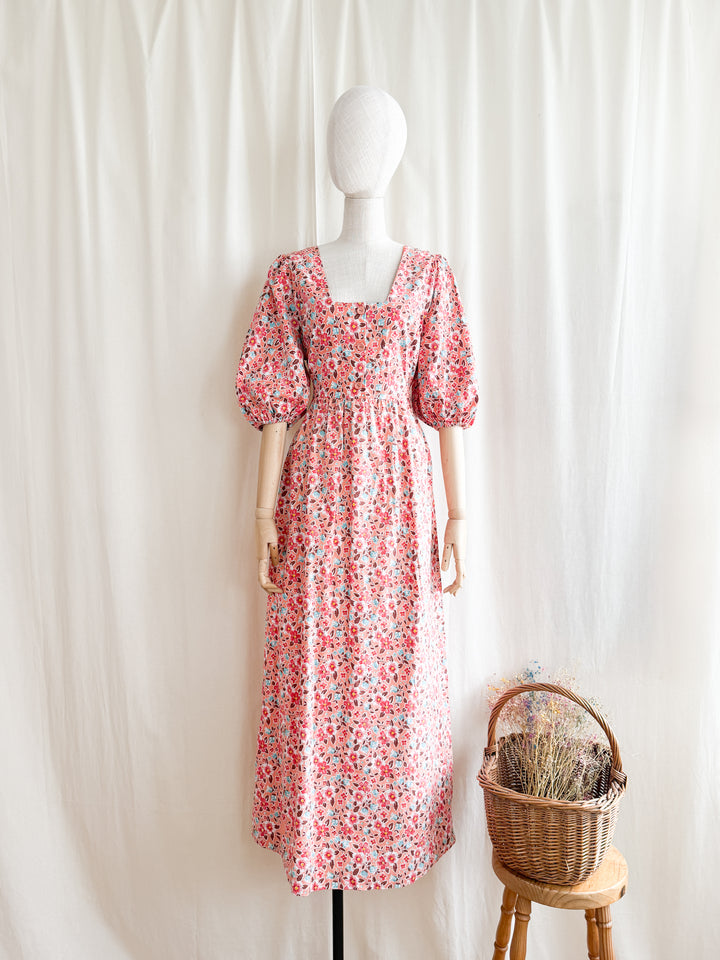 Stunning 1970s St Michaels Bohemian Cotton Maxi Dress