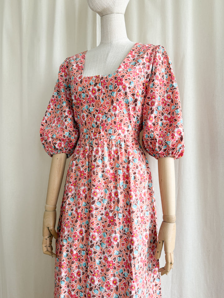 Stunning 1970s St Michaels Bohemian Cotton Maxi Dress