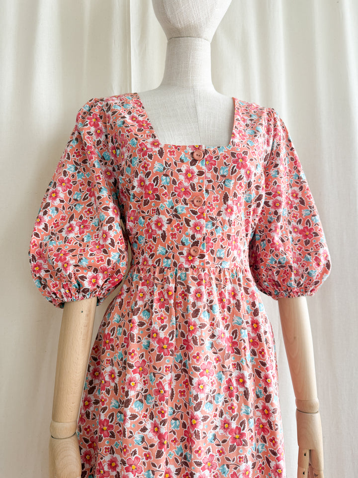 Stunning 1970s St Michaels Bohemian Cotton Maxi Dress