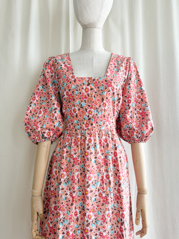 Stunning 1970s St Michaels Bohemian Cotton Maxi Dress