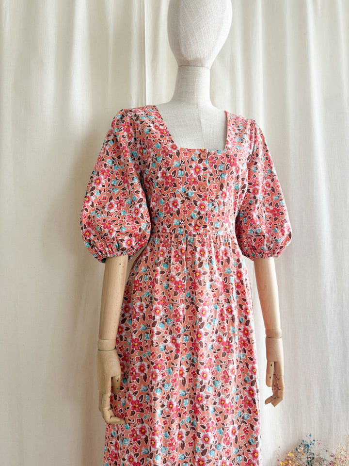 Stunning 1970s St Michaels Bohemian Cotton Maxi Dress