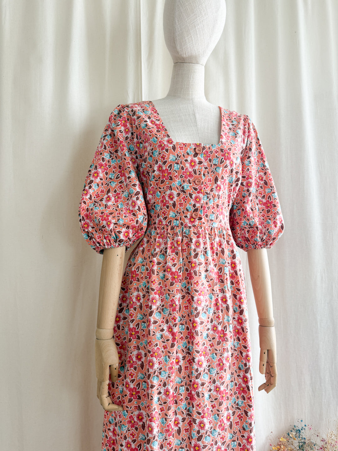 Stunning 1970s St Michaels Bohemian Cotton Maxi Dress