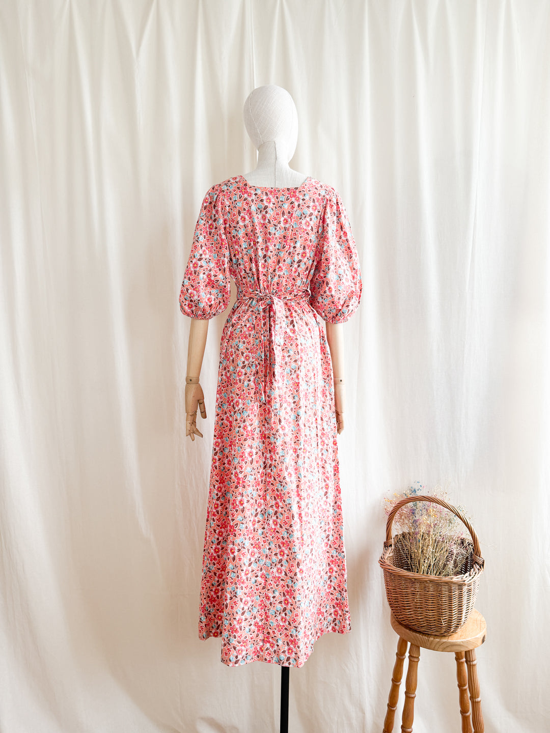 Stunning 1970s St Michaels Bohemian Cotton Maxi Dress
