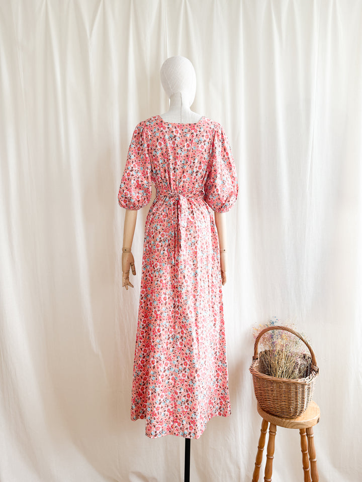 Stunning 1970s St Michaels Bohemian Cotton Maxi Dress