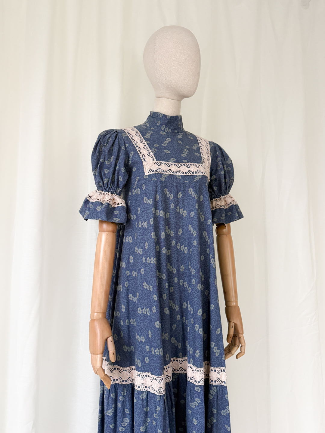 Breathtaking Rare Precious Laura Ashley Made in Wales 70s Maxi Dress