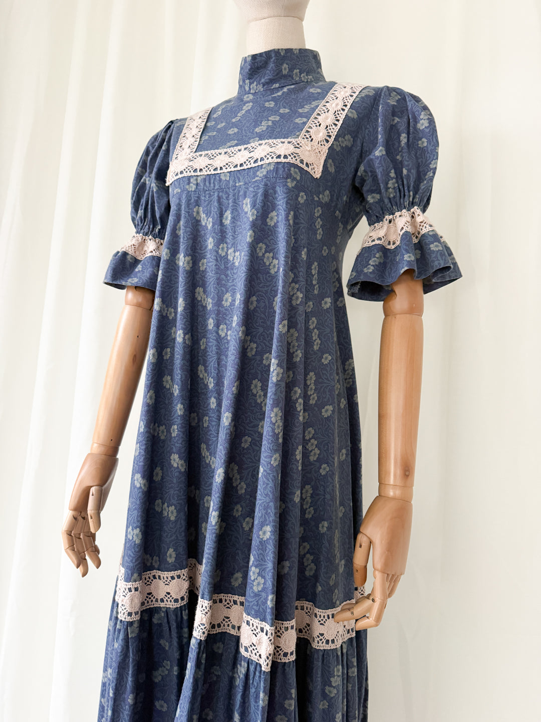 Breathtaking Rare Precious Laura Ashley Made in Wales 70s Maxi Dress