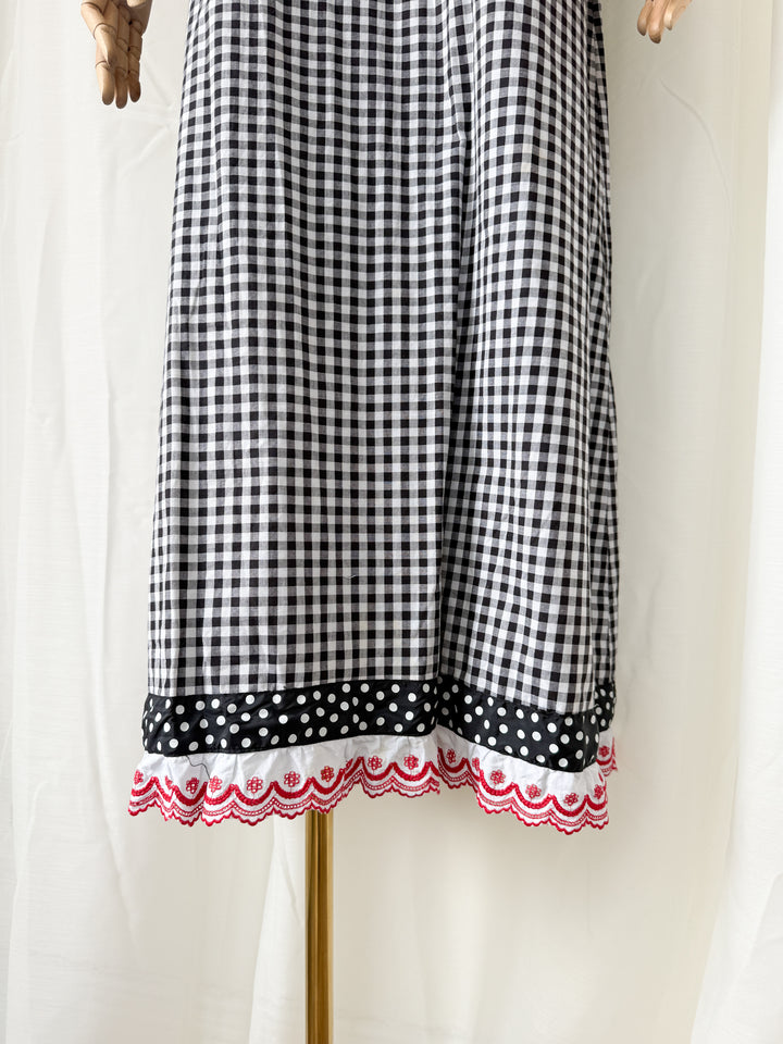 Precious Rare 1970s Jean Varon Cotton Gingham Maxi Dress