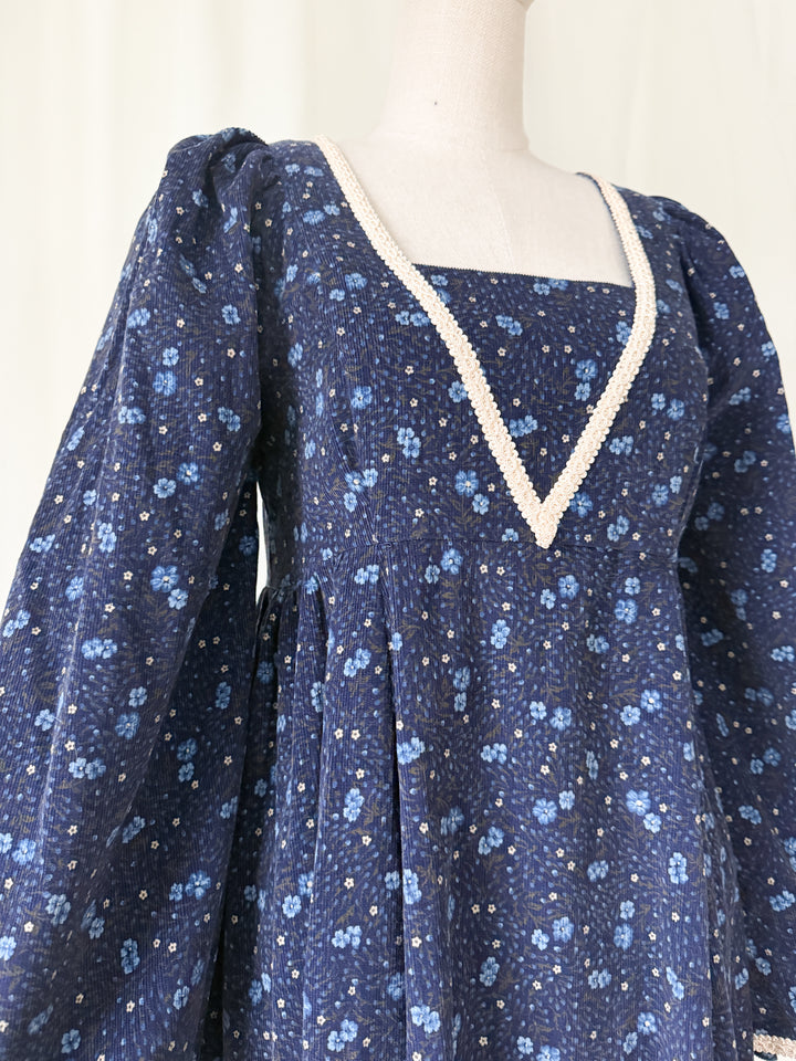 Beautiful Rare One of a Kind 70s Needlecord Medieval Maxi Dress