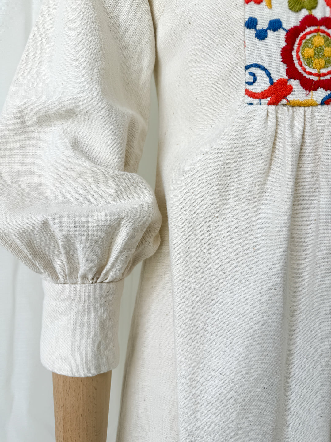 Absolutely Adorable Rare Heavy Calico Embroidered 1970s Maxi Dress by Rae Dolls
