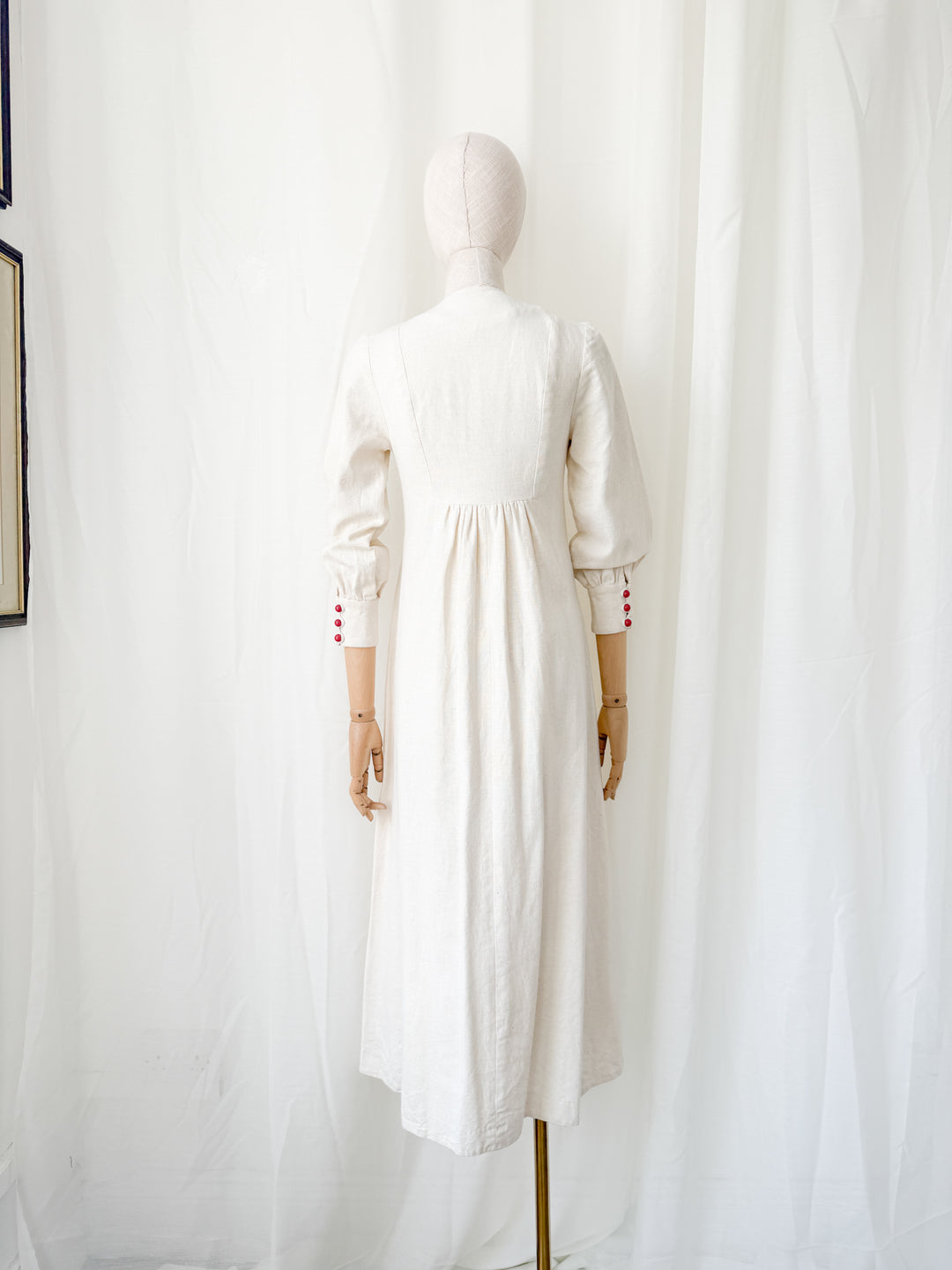 Absolutely Adorable Rare Heavy Calico Embroidered 1970s Maxi Dress by Rae Dolls