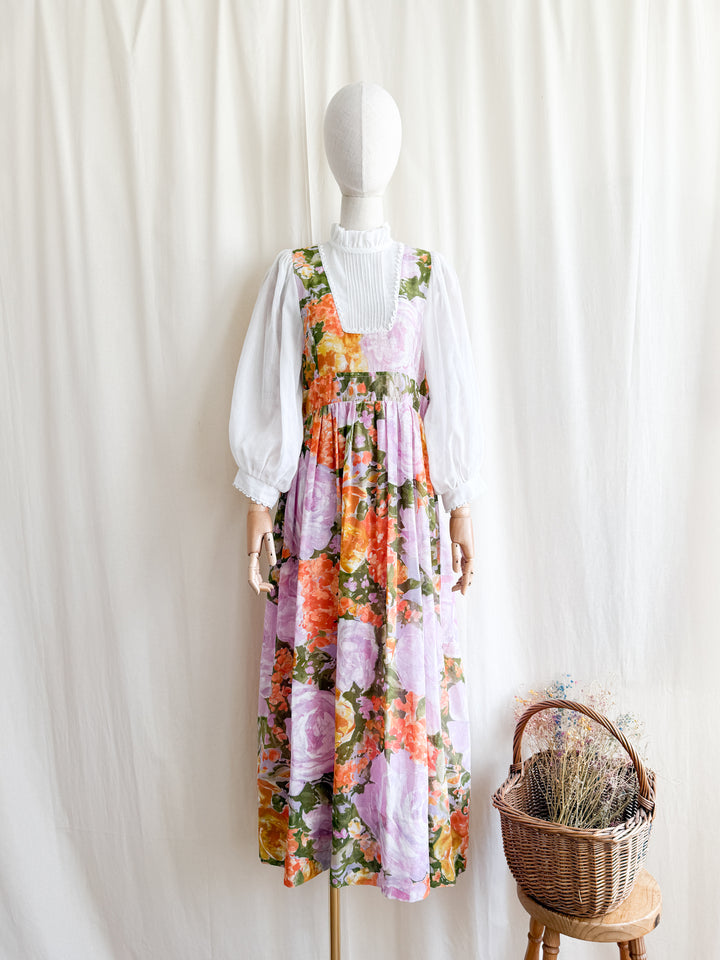 Precious Rare Soft Cotton Billowing Sleeve Floral Maxi Dress by Dollyrockers