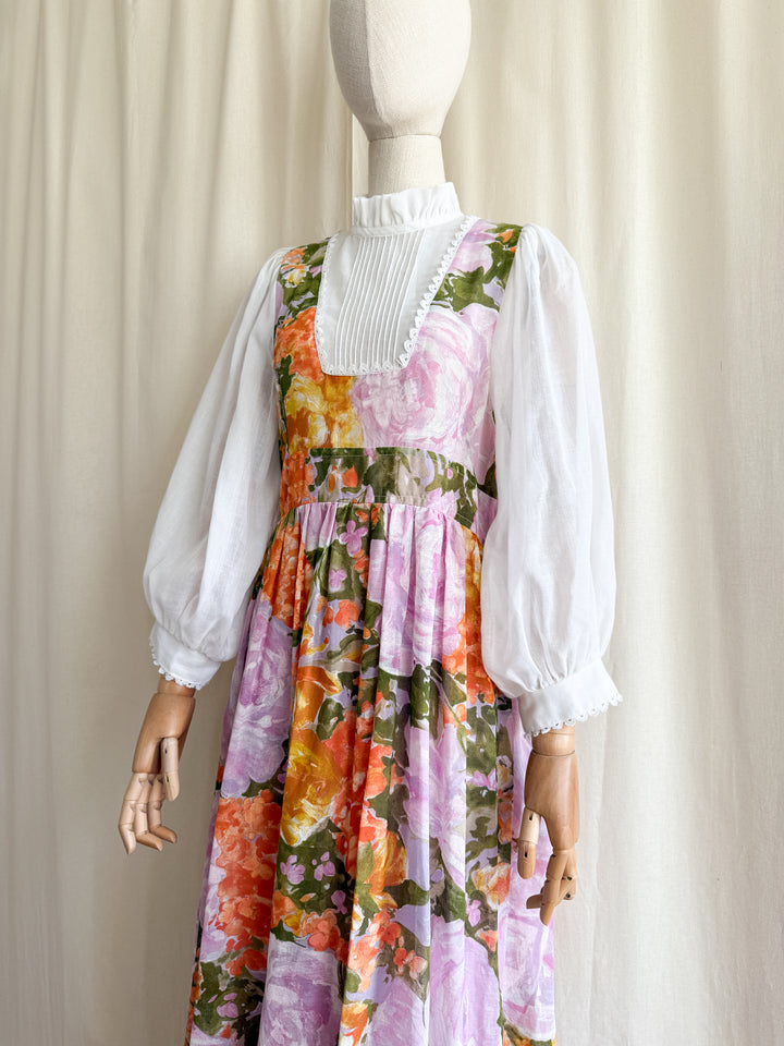 Precious Rare Soft Cotton Billowing Sleeve Floral Maxi Dress by Dollyrockers