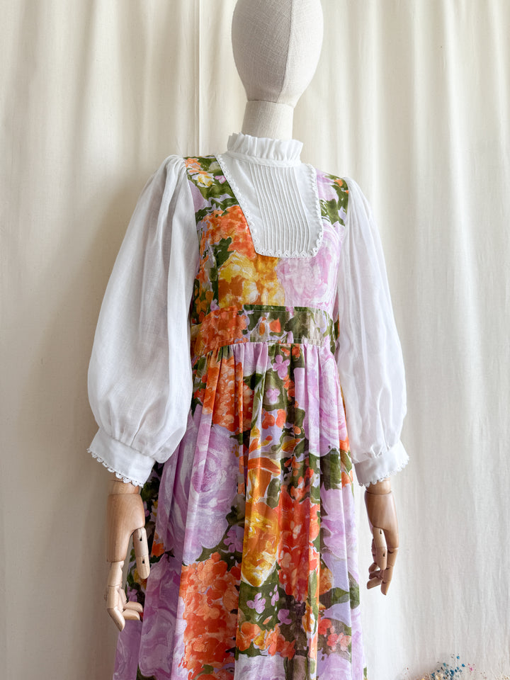 Precious Rare Soft Cotton Billowing Sleeve Floral Maxi Dress by Dollyrockers