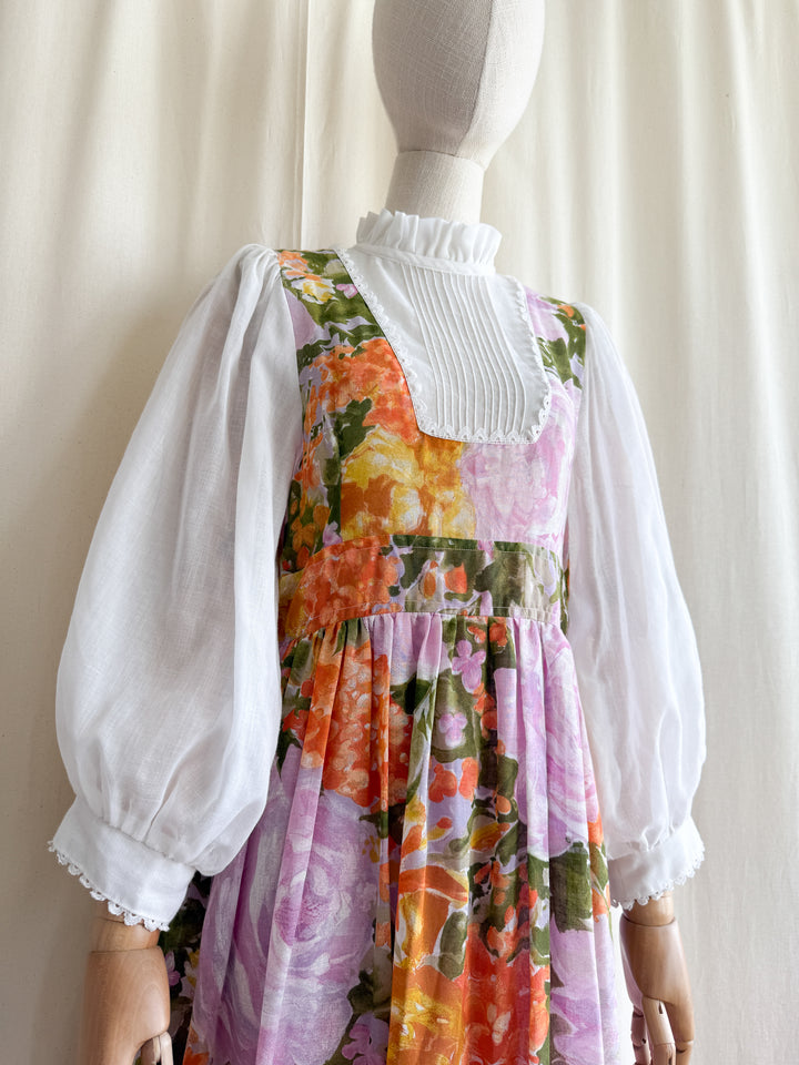 Precious Rare Soft Cotton Billowing Sleeve Floral Maxi Dress by Dollyrockers