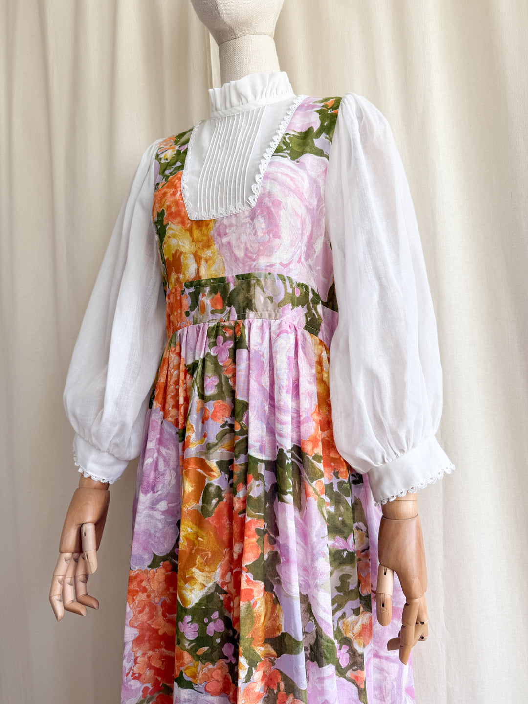 Precious Rare Soft Cotton Billowing Sleeve Floral Maxi Dress by Dollyrockers