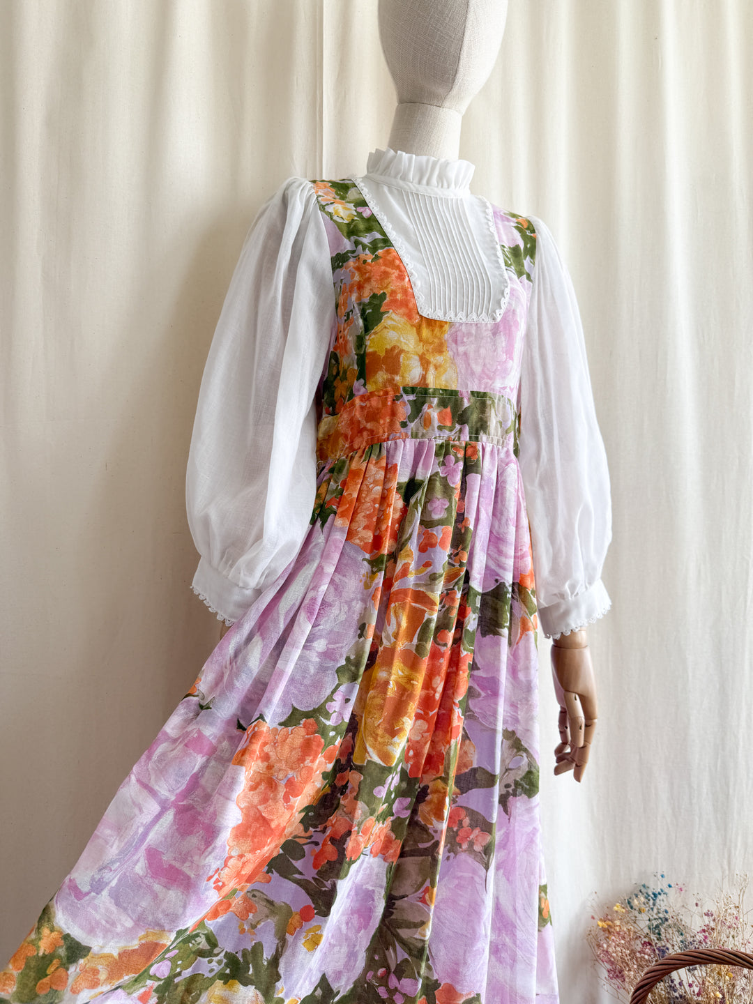 Precious Rare Soft Cotton Billowing Sleeve Floral Maxi Dress by Dollyrockers