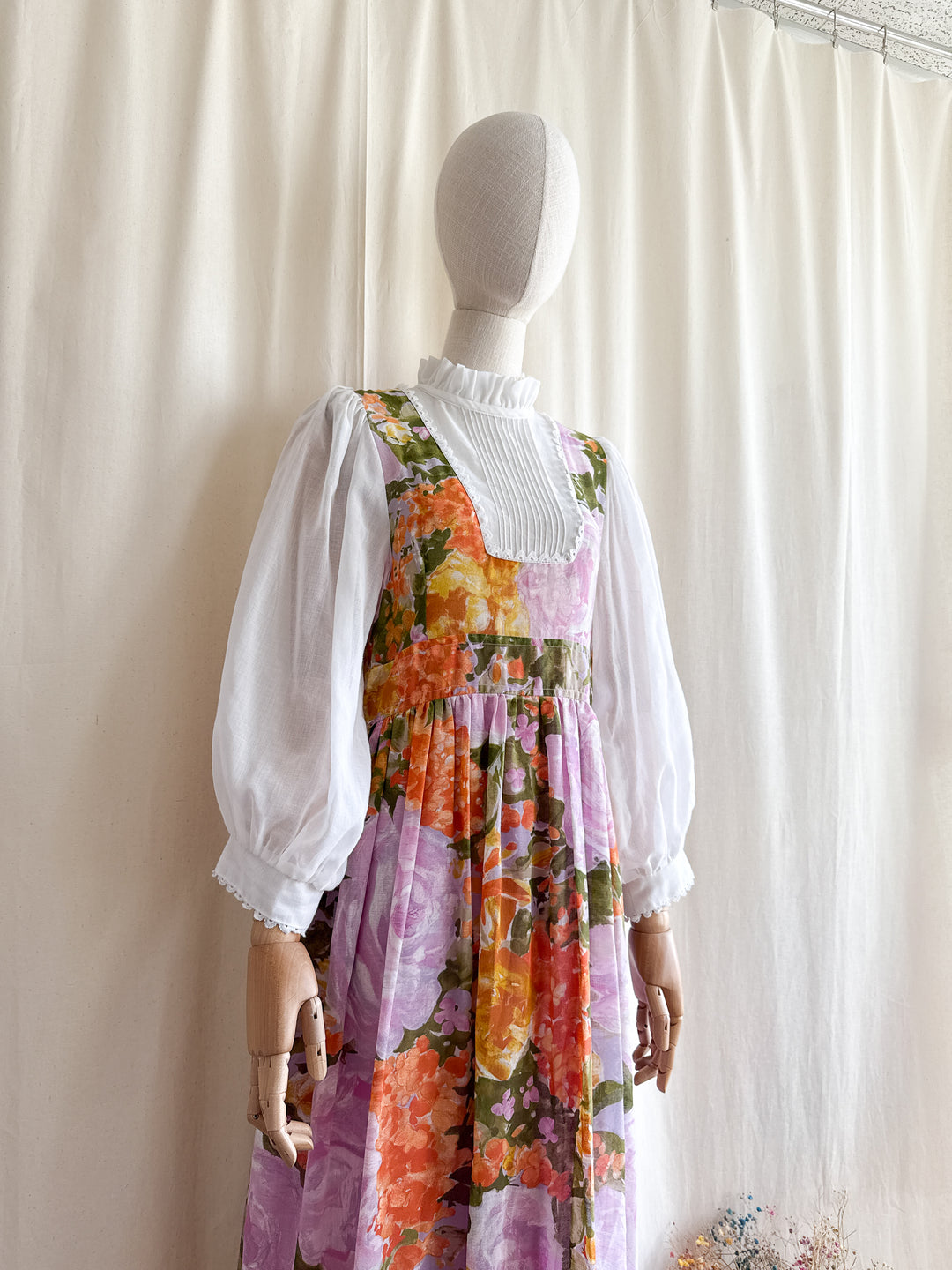 Precious Rare Soft Cotton Billowing Sleeve Floral Maxi Dress by Dollyrockers