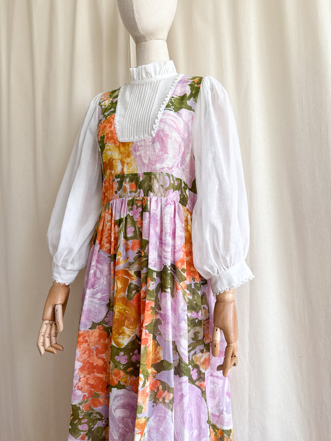 Precious Rare Soft Cotton Billowing Sleeve Floral Maxi Dress by Dollyrockers