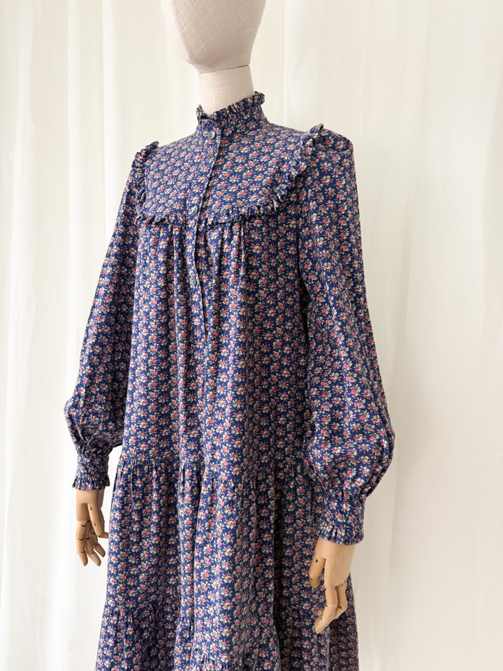 Pretty Rare 1970s Laura Ashley Floral Cotton Smock Dress