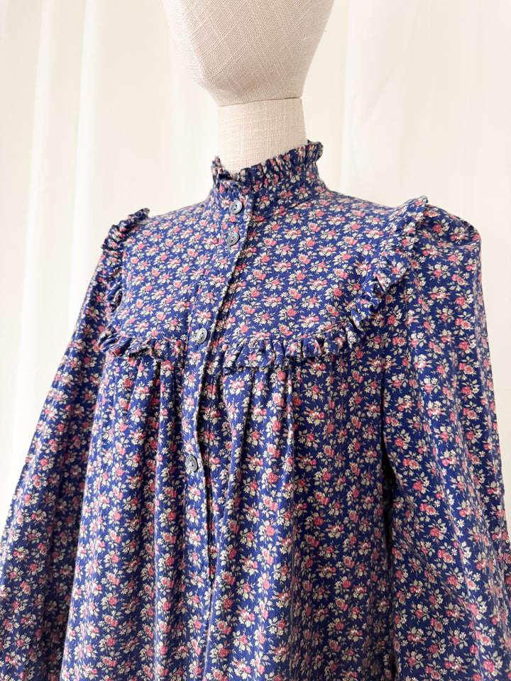 Pretty Rare 1970s Laura Ashley Floral Cotton Smock Dress