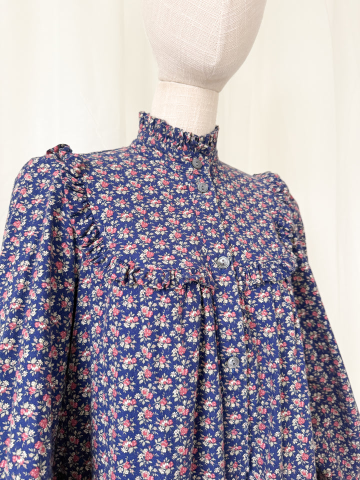 Pretty Rare 1970s Laura Ashley Floral Cotton Smock Dress