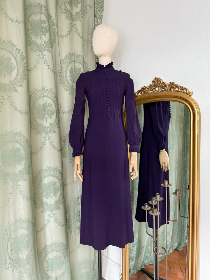 SPELL ~ DIVINE RARE LATE 1960S MISS SELFRIDGE CREPE MAXI DRESS