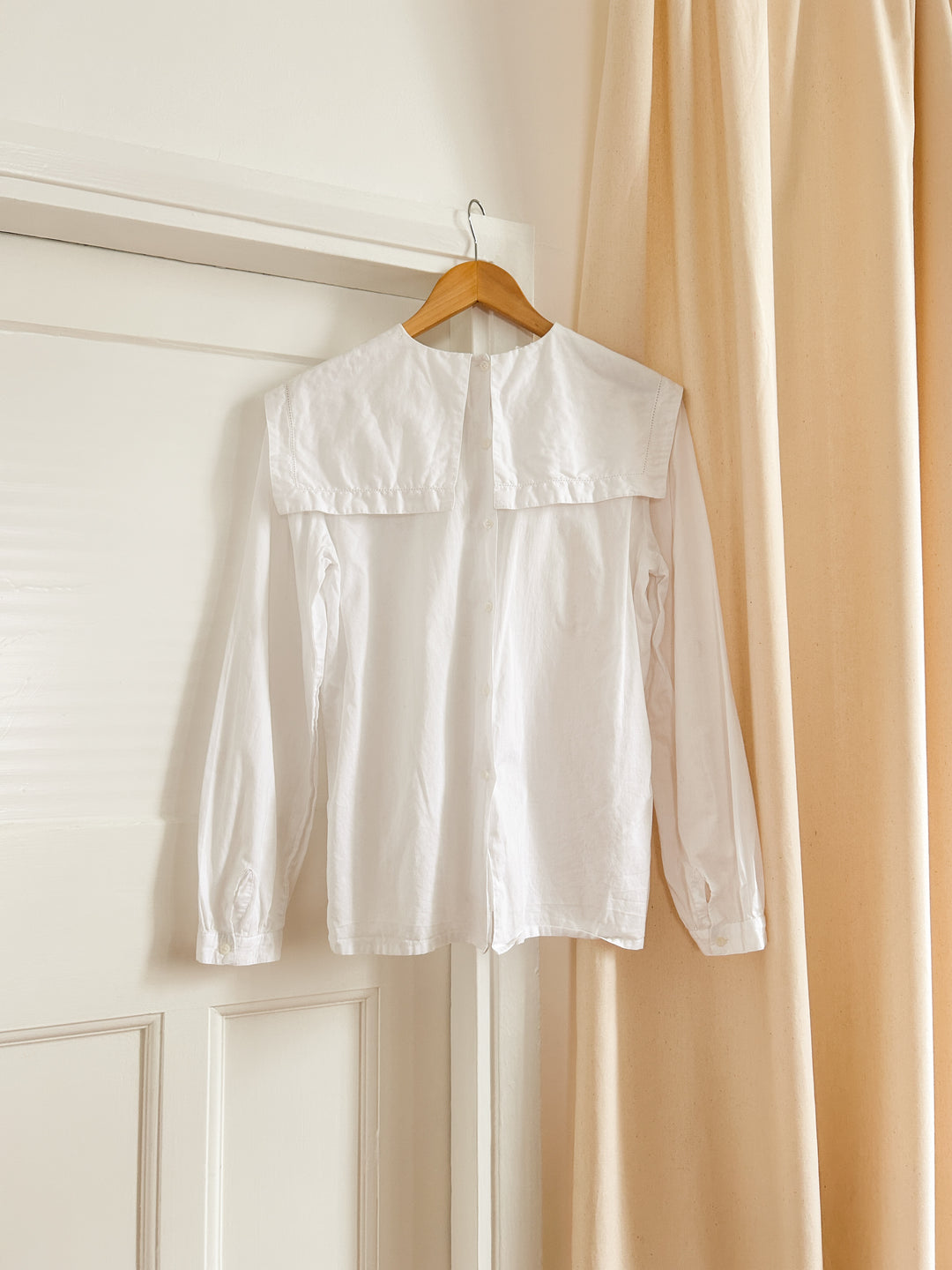 Emma white cotton 70s blouse