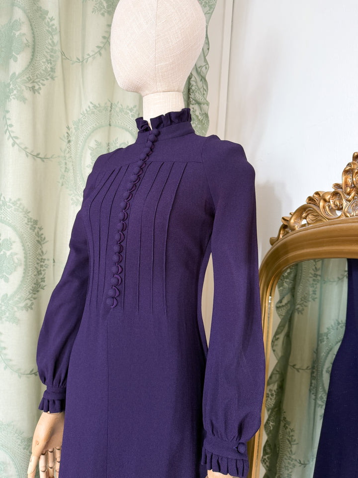 SPELL ~ DIVINE RARE LATE 1960S MISS SELFRIDGE CREPE MAXI DRESS