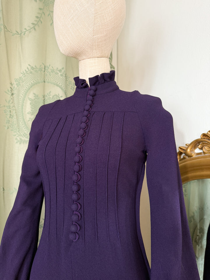 SPELL ~ DIVINE RARE LATE 1960S MISS SELFRIDGE CREPE MAXI DRESS